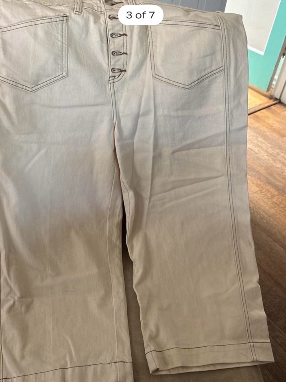 torrid Light Beige Button-Fly Jeans